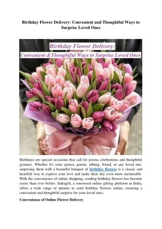 Birthday Flower Delivery: Convenient and Thoughtful Ways to Surprise Loved Ones