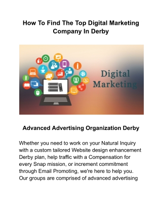 How To Find The Top Digital Marketing Company In Derby