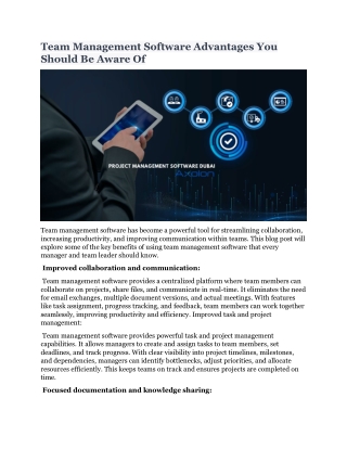 Team Management Software Advantages You Should Be Aware Of