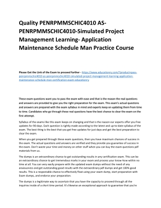 PENRPMMSCHIC4010 AS-PENRPMMSCHIC4010-Simulated Project Management Learning- Appl