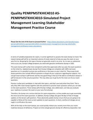 PENRPMSTKHIC4010 AS-PENRPMSTKHIC4010-Simulated Project Management Learning-Stake