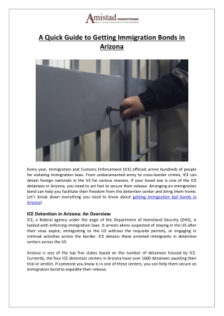 A Quick Guide to Getting Immigration Bonds in Arizona