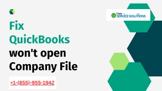 Fix QuickBooks won't open Company File Error