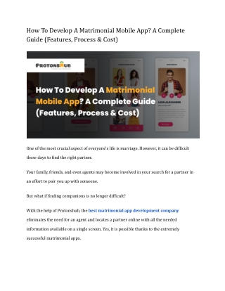 How To Develop A Matrimonial Mobile App_ A Complete Guide (Features, Process & Cost)