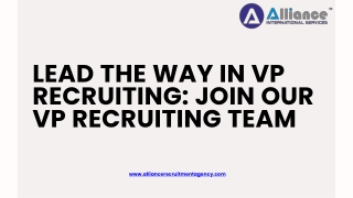 Lead the Way in VP Recruiting Join Our VP Recruiting Team