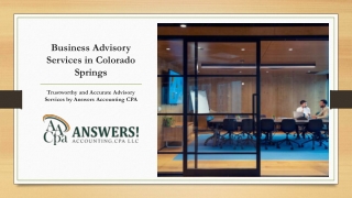 Business Advisory Services in colorado springs