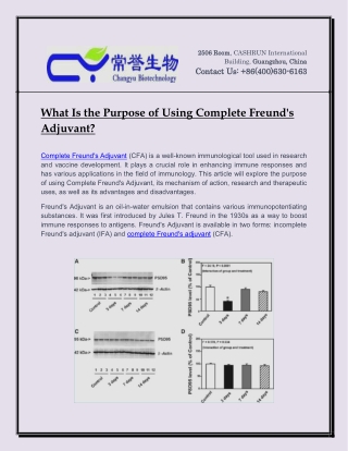 Purpose of Using Complete Freund's Adjuvant