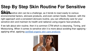 Step By Step Skin Routine For Sensitive Skin.