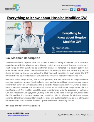 Everything to Know about Hospice Modifier GW