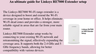 An ultimate guide for Linksys RE7000 Extender setup