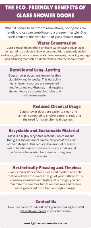 The Eco-Friendly Benefits of Glass Shower Doors