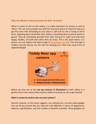Why Use Modern Safety Systems for Kids’ Security?