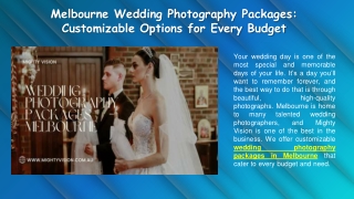 Melbourne Wedding Photography Packages Customizable Options for Every Budget