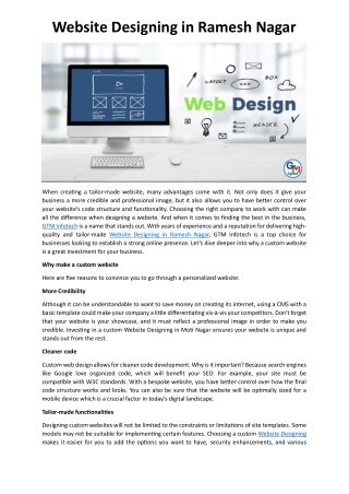 Website Designing in Ramesh Nagar