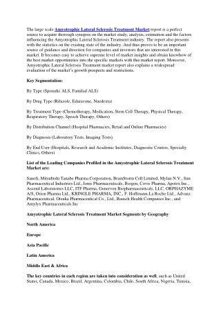 Amyotrophic Lateral Sclerosis Treatment Market