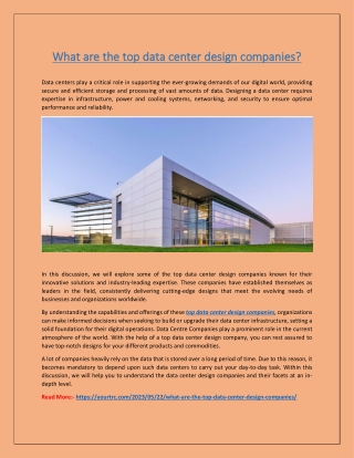 What are the top data center design companies?