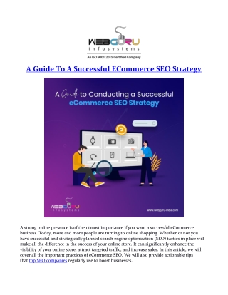 A Guide To A Successful ECommerce SEO Strategy