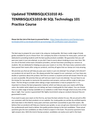 TENRBISQLICS1010 AS-TENRBISQLICS1010-BI SQL Technology 101