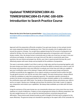 TENRESFGENIC1004 AS-TENRESFGENIC1004-ES-FUNC-100-GEN-Introduction to Search