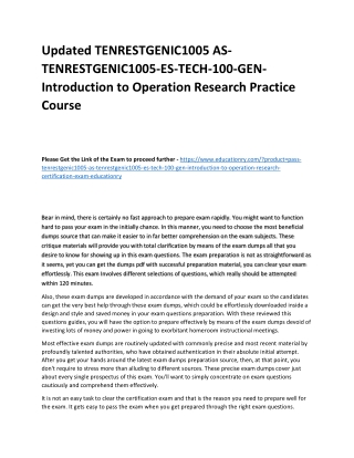 TENRESTGENIC1005 AS-TENRESTGENIC1005-ES-TECH-100-GEN-Introduction to Operation R