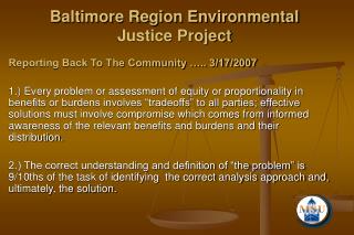Baltimore Region Environmental Justice Project