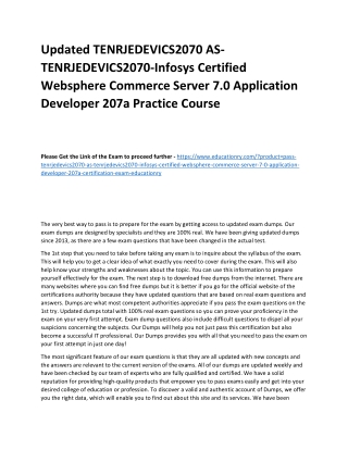 TENRJEDEVICS2070 AS-TENRJEDEVICS2070-Infosys Certified Websphere Commerce Server