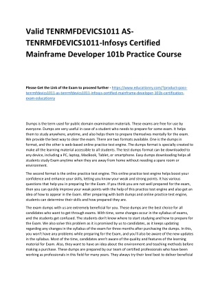 TENRMFDEVICS1011 AS-TENRMFDEVICS1011-Infosys Certified Mainframe Developer 101b