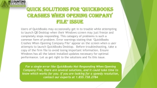 QuickBooks Crashes When Opening Company File