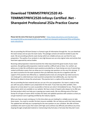 TENRMSTPRFIC2520 AS-TENRMSTPRFIC2520-Infosys Certified .Net - Sharepoint Profess