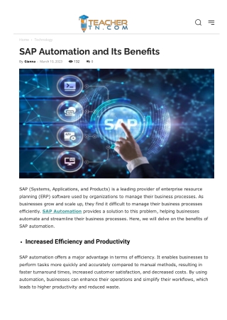 SAP Automation and Its Benefits