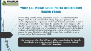 The best ever method to fix QuickBooks Error 15222