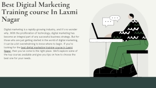 Best Digital Marketing Training course In Laxmi Nagar