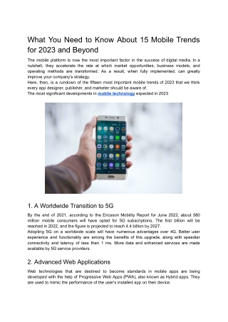 What You Need to Know About 15 Mobile Trends for 2023 and Beyond