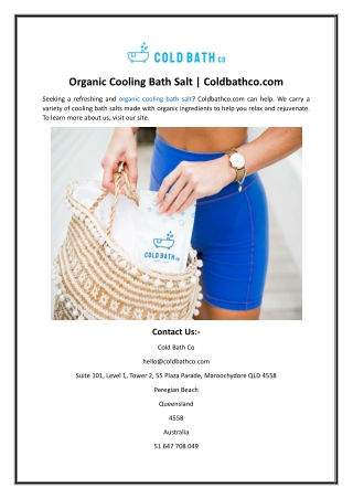 Organic Cooling Bath Salt Coldbathco