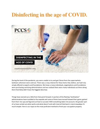 Disinfecting in the age of COVID PCCS