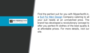 Suit For Men Design Myperfectfit.in