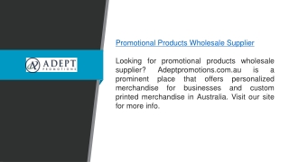 Promotional Products Wholesale Supplier Adeptpromotions.com.au