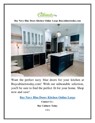 Buy Navy Blue Doors Kitchen Online Largo Buycabinetstoday