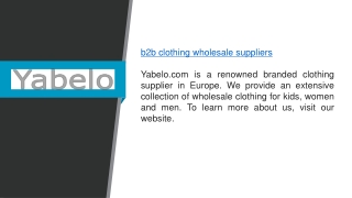 B2B Clothing Wholesale Suppliers  Yabelo.com