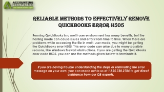 A complete guide about QuickBooks Error H505