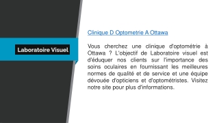 Clinique D Optometrie A Ottawa Laboratoirevisuel.ca