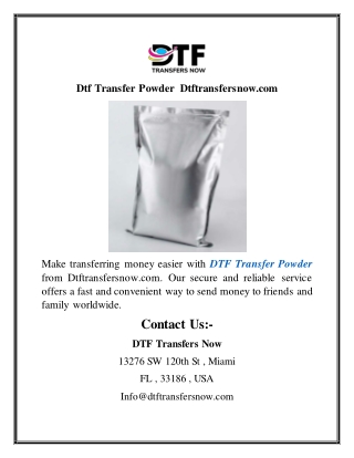 Dtf Transfer Powder  Dtftransfersnow