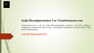 Scalp Micropigmentation Usa  Transformasons.com