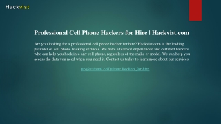 Professional Cell Phone Hackers for Hire Hackvist.com