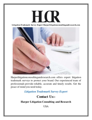 Litigation Trademark Survey Expert Harperlitigationconsultingandresearch