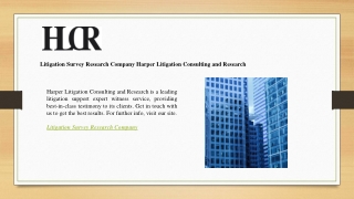 Litigation Survey Research Company Harper Litigation Consulting and Research