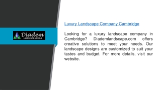 Luxury Landscape Company Cambridge Diademlandscape.com