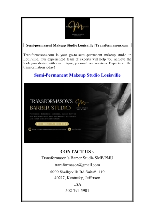 Semi-permanent Makeup Studio Louisville  Transformasons.com