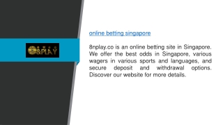 Online Betting Singapore 8nplay.co