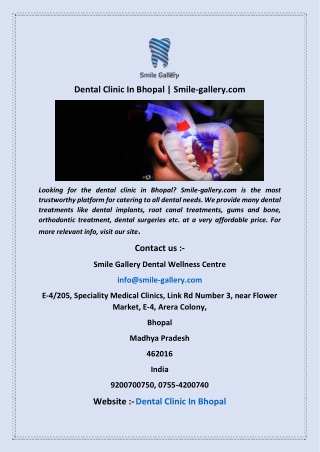 Dental Clinic In Bhopal  Smile gallery com